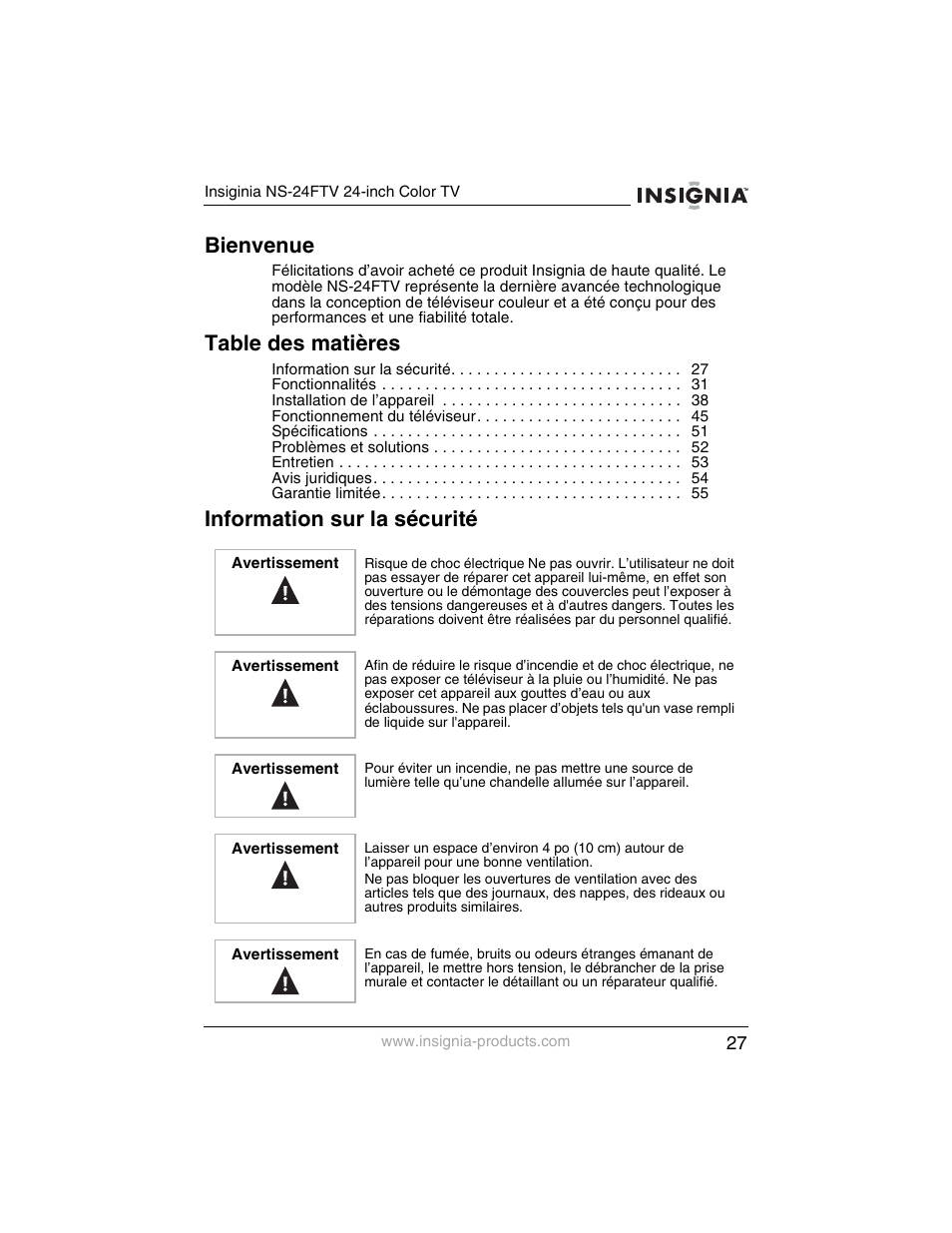 Insignia NS-24FTV User Manual | Page 28 / 90