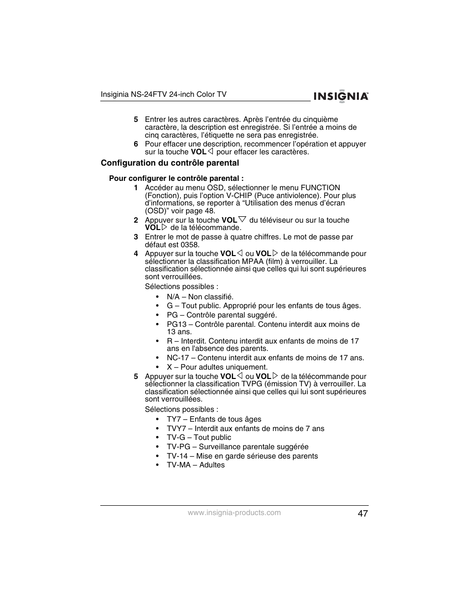 Insignia NS-24FTV User Manual | Page 48 / 90
