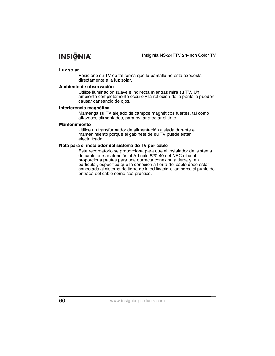 Insignia NS-24FTV User Manual | Page 61 / 90