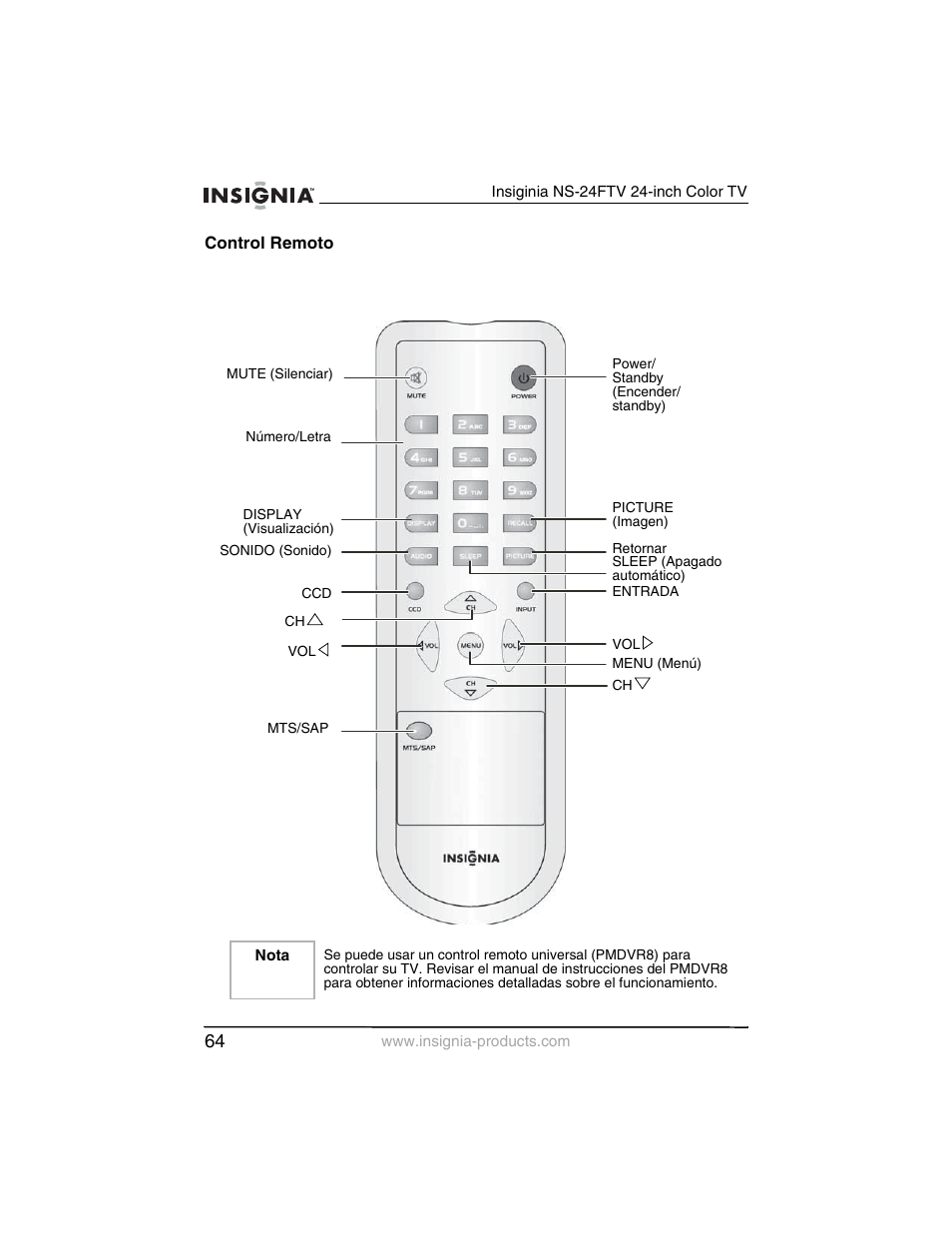 Insignia NS-24FTV User Manual | Page 65 / 90