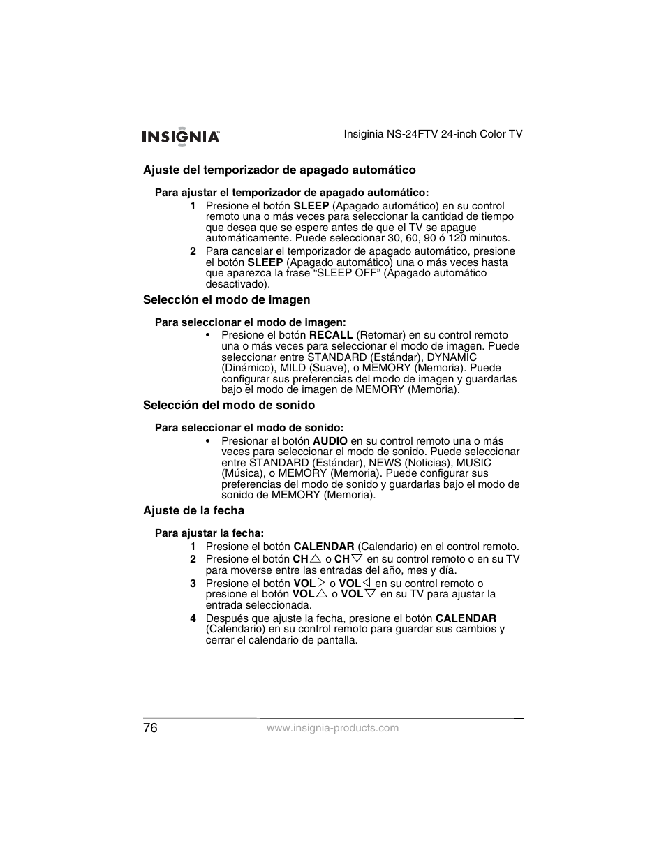 Insignia NS-24FTV User Manual | Page 77 / 90