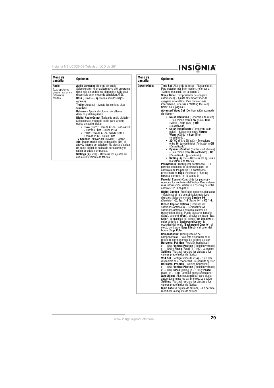 Insignia NS-LCD26-09 User Manual | Page 31 / 40