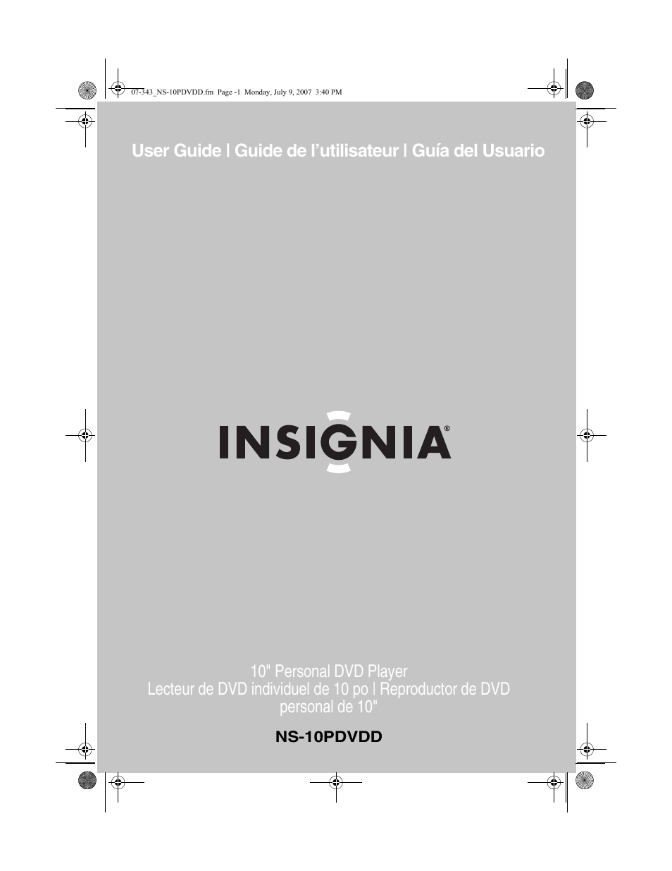 Insignia NS-10PDVDD User Manual | 108 pages