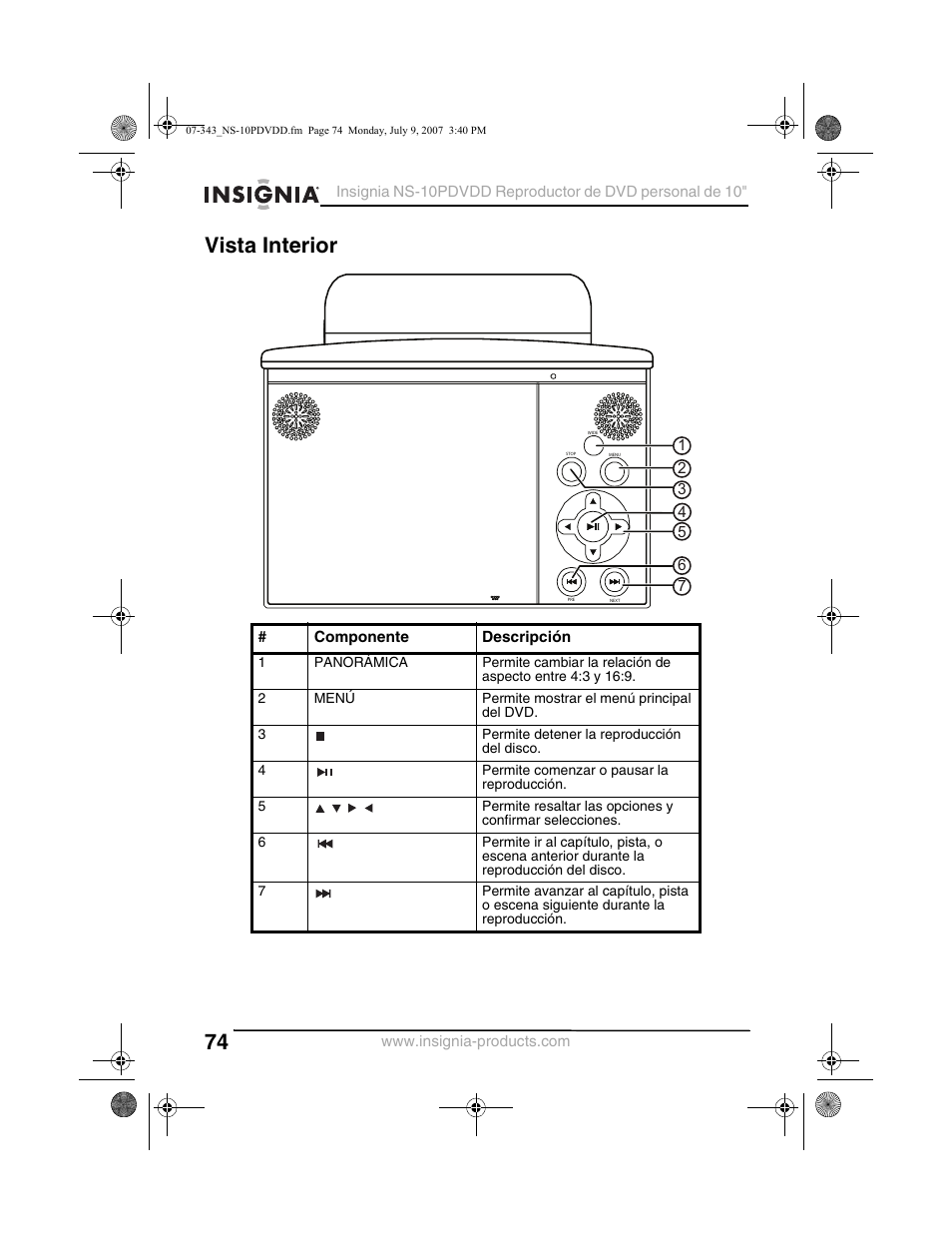 Vista interior | Insignia NS-10PDVDD User Manual | Page 76 / 108