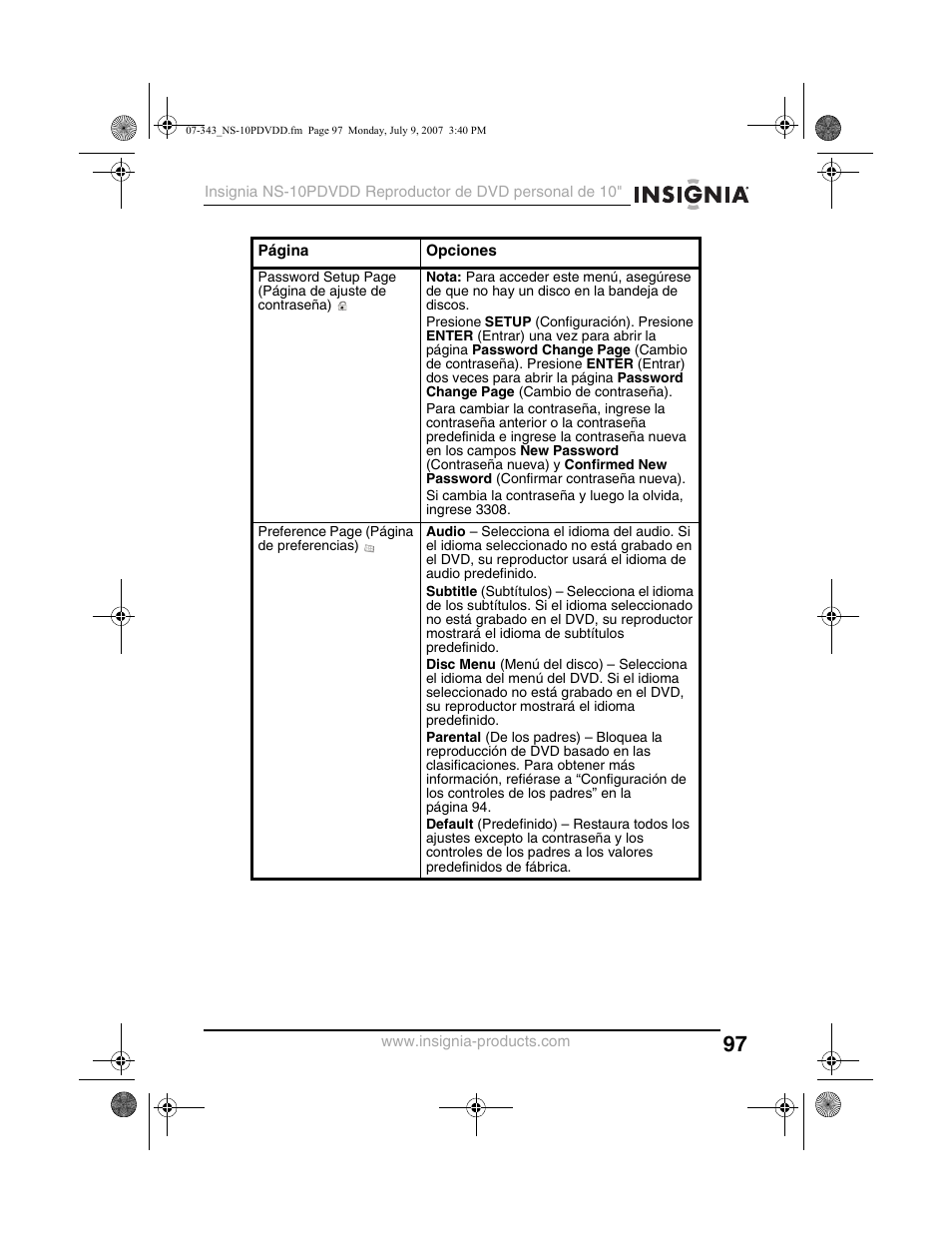 Insignia NS-10PDVDD User Manual | Page 99 / 108