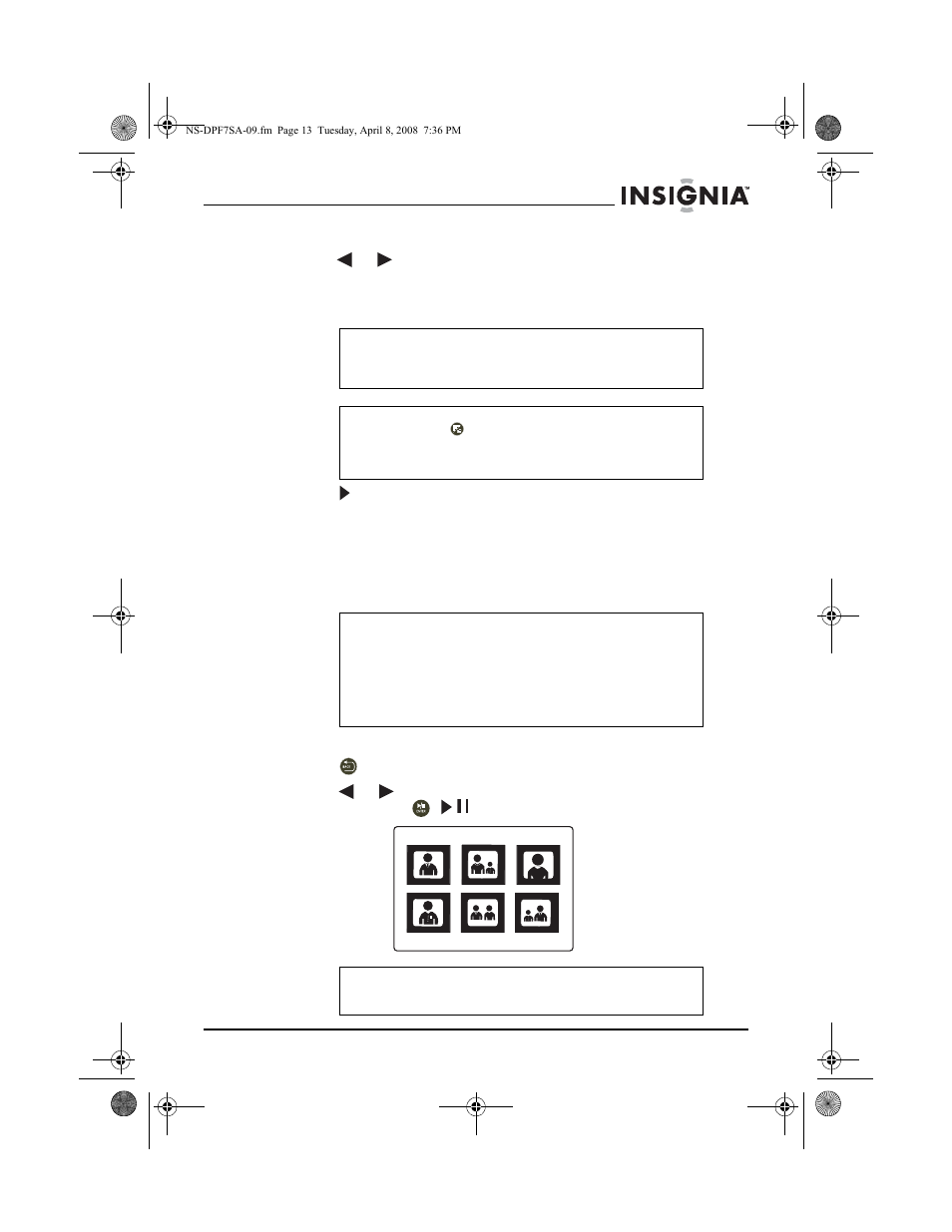 Copying photos to internal memory, To copy selected photos to internal memory | Insignia NS-DPF8WA-09 User Manual | Page 13 / 76