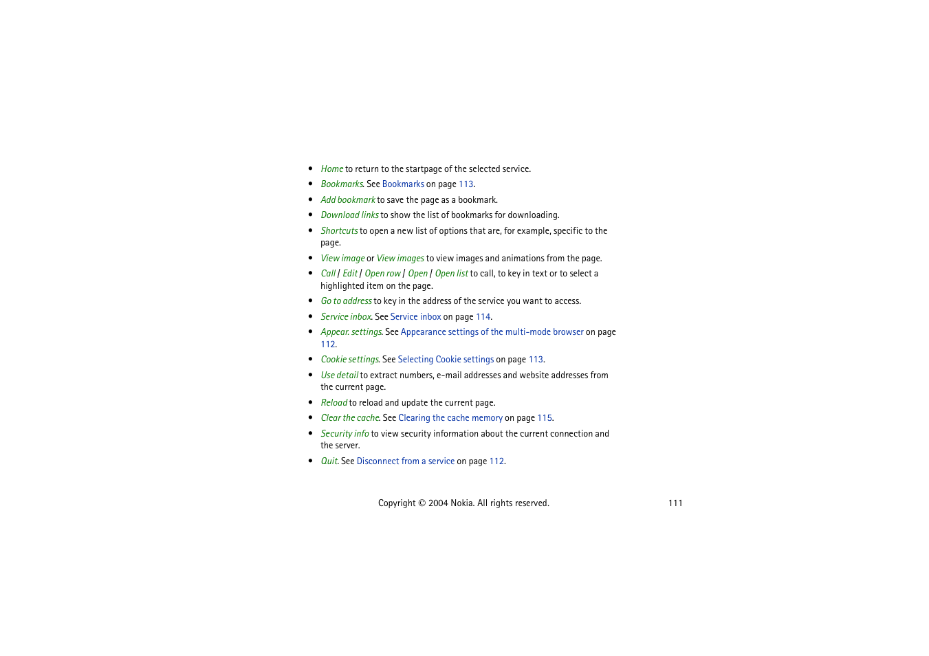 Nokia 3120  EN User Manual | Page 111 / 129