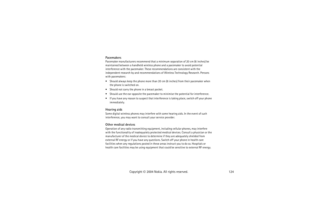 Nokia 3120  EN User Manual | Page 124 / 129