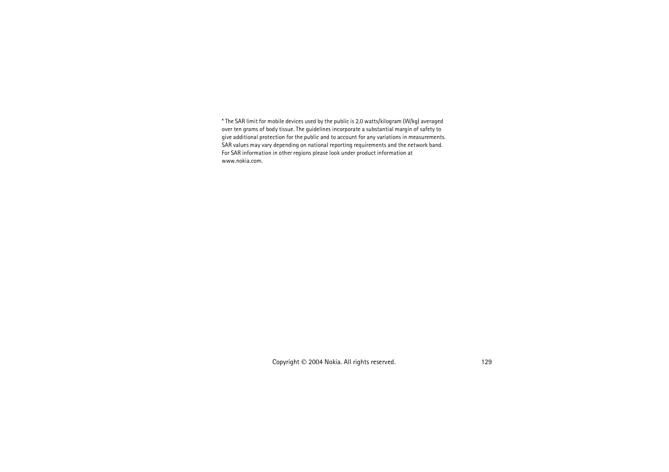 Nokia 3120  EN User Manual | Page 129 / 129