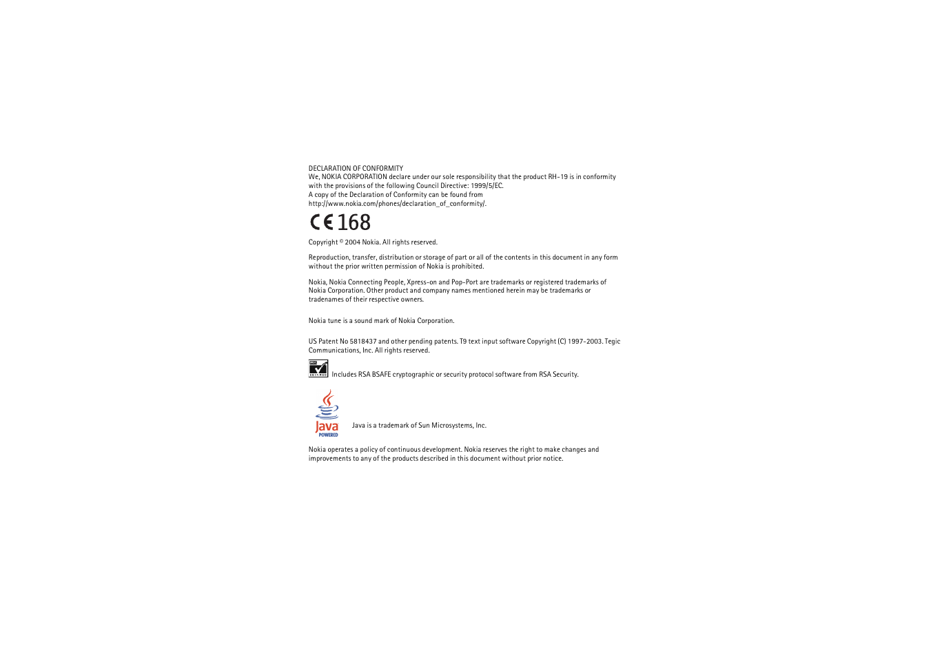 Nokia 3120  EN User Manual | Page 2 / 129
