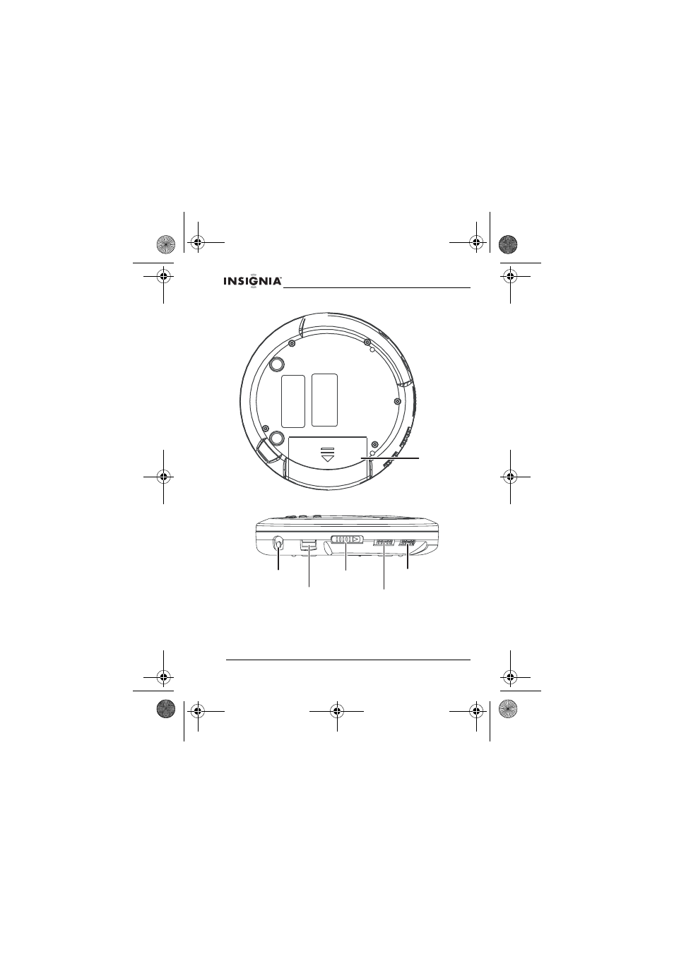 Bottom battery door, Side controls, Bottom battery door side controls | Insignia NS-P3112 User Manual | Page 6 / 70