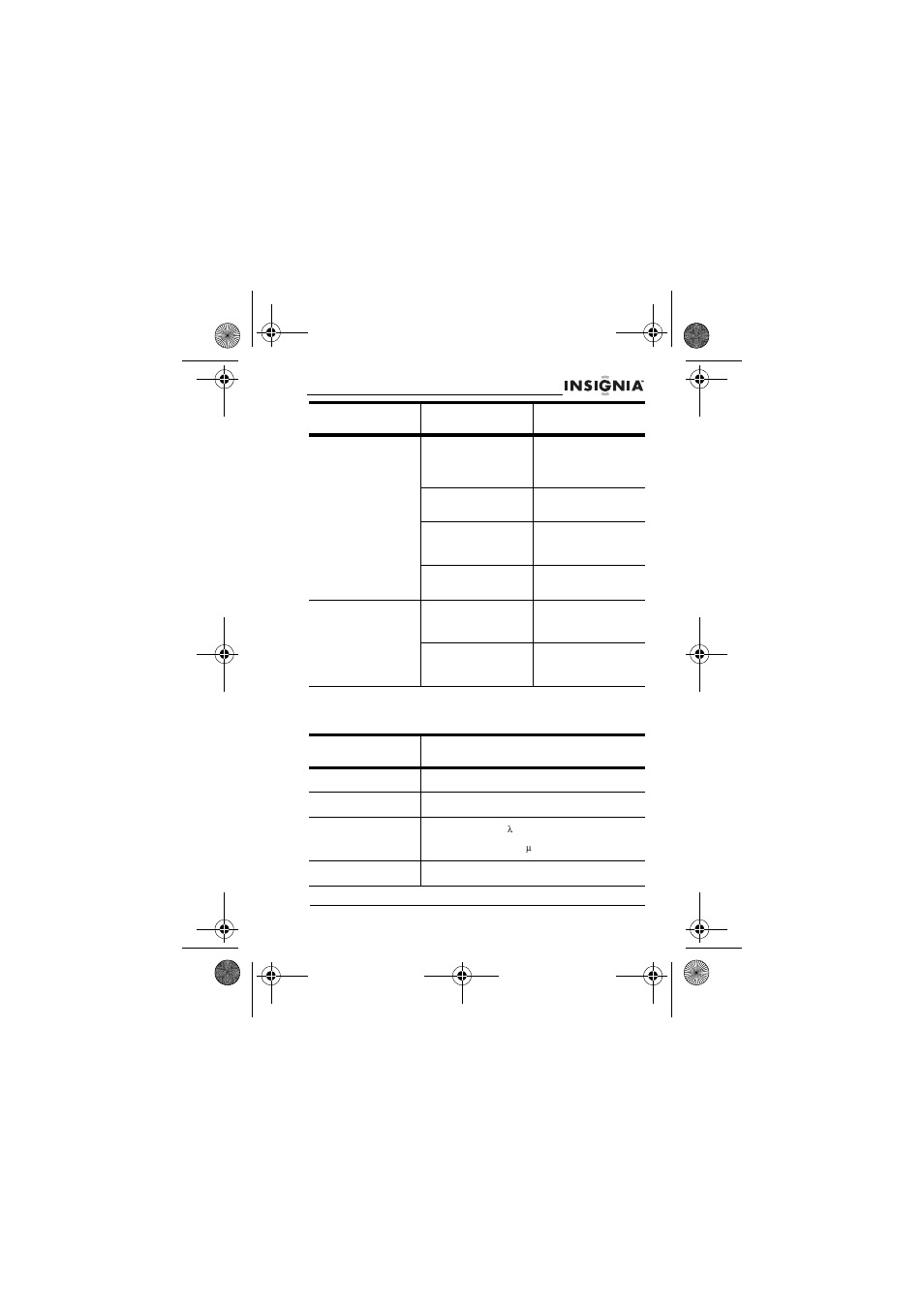 Especificaciones | Insignia NS-P3112 User Manual | Page 65 / 70