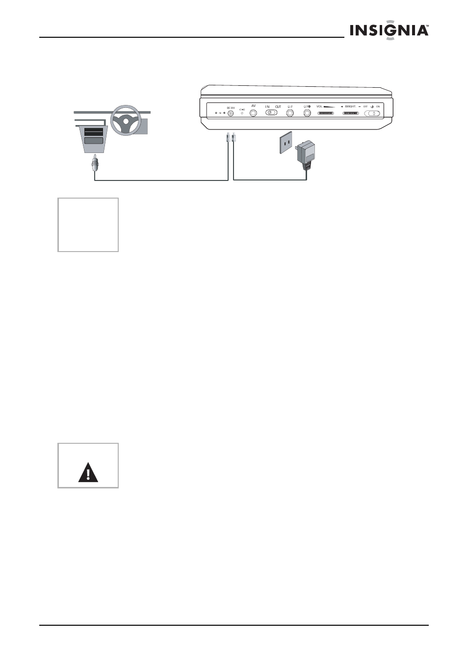Making connections, Warning | Insignia NS-8PDVD User Manual | Page 12 / 104