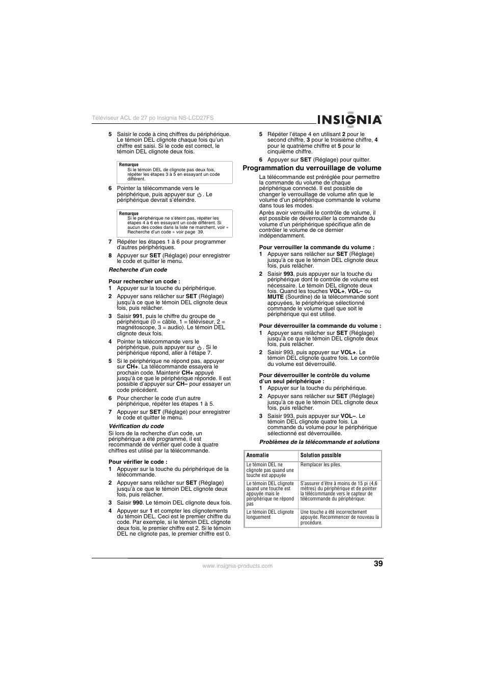 Insignia NS-LCD27FS User Manual | Page 39 / 74