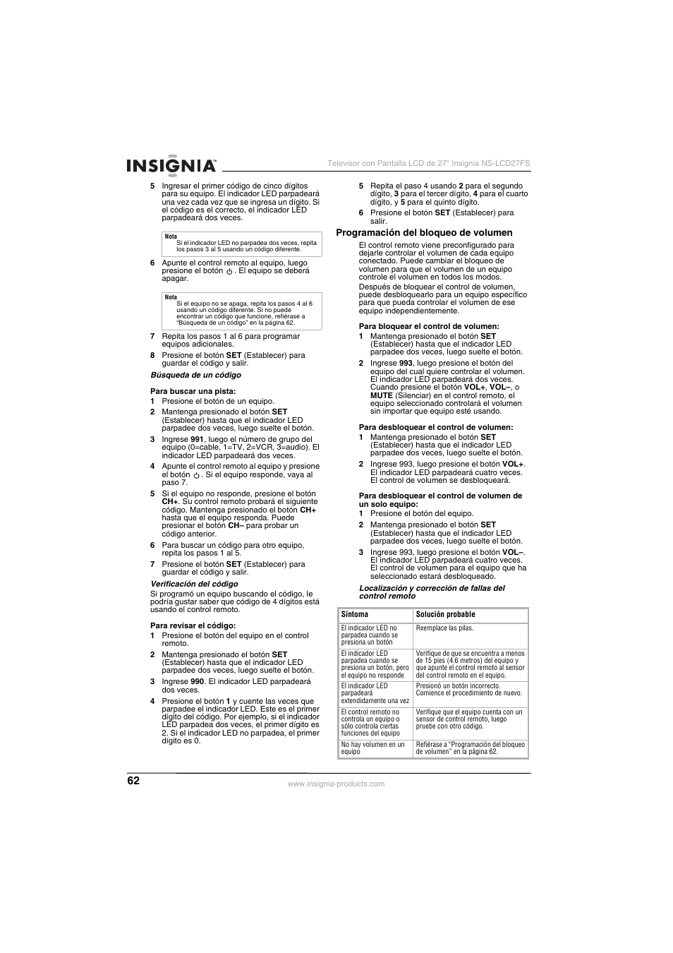 Insignia NS-LCD27FS User Manual | Page 62 / 74