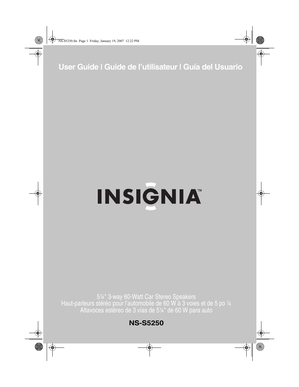 Insignia NS-S5250 User Manual | 40 pages