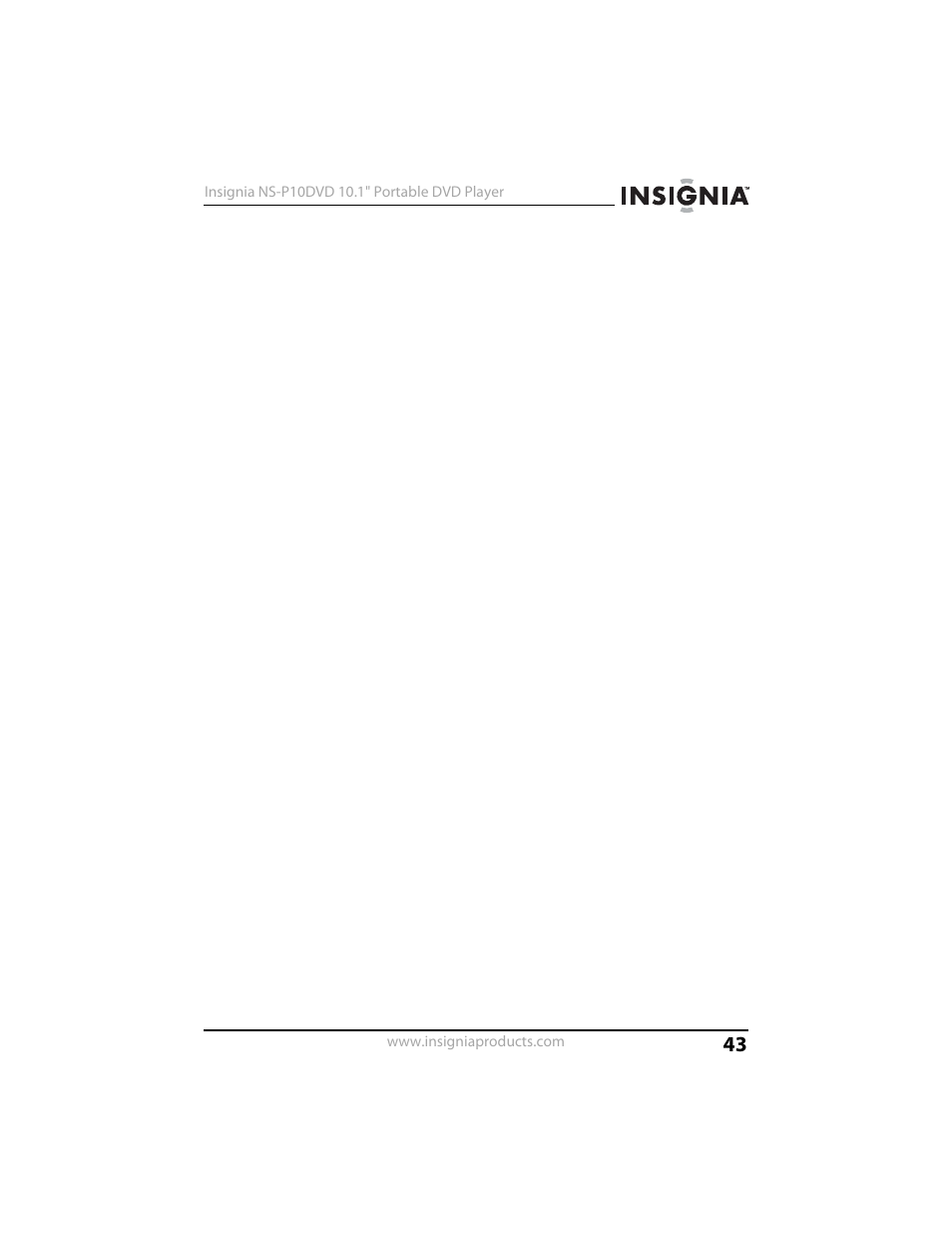 Insignia NS-P10DVD User Manual | Page 43 / 44