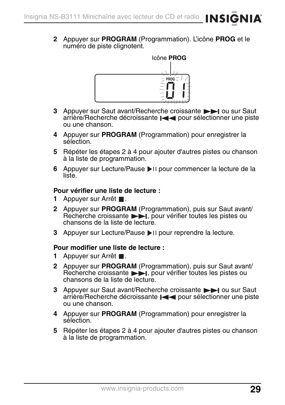 Insignia NS-B3111 User Manual | Page 29 / 56