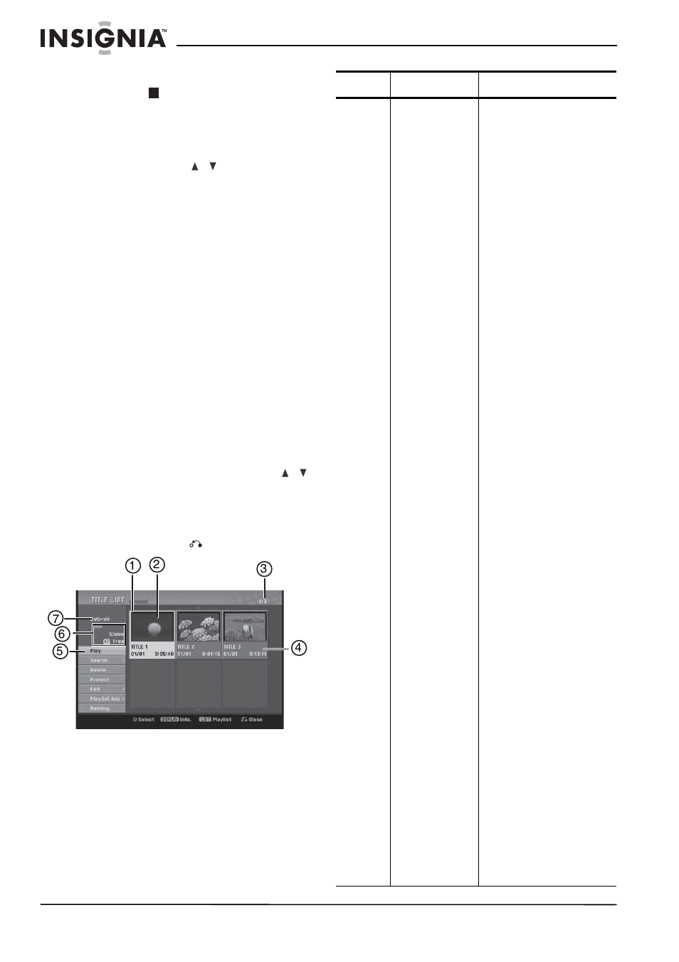 Pour utiliser le menu title list (liste de titres) | Insignia NS-DVDR1 User Manual | Page 66 / 118
