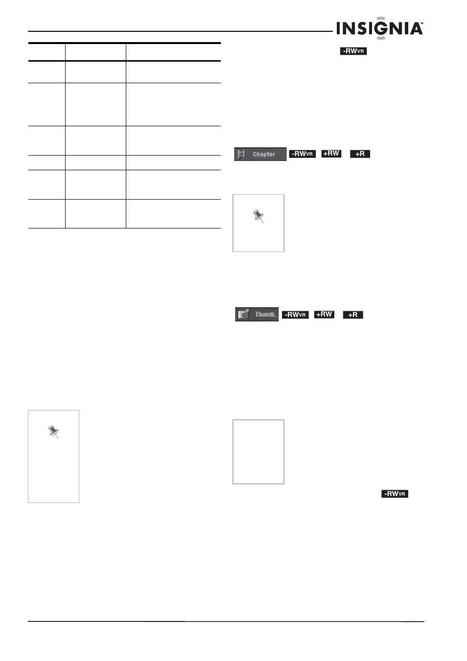 Titres, chapitres et parties, Original et liste de lecture, Ajout de marqueurs de chapitre | Modification des vignettes de titre, Création d'une nouvelle liste de lecture | Insignia NS-DVDR1 User Manual | Page 67 / 118