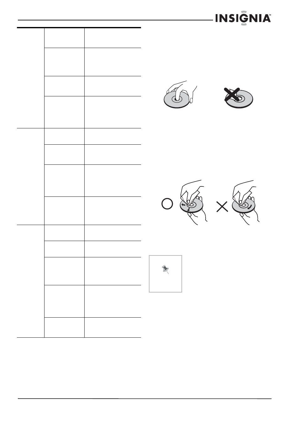 Entretien, Soins et manipulation des disques, Manipulation des disques | Rangement des disques, Nettoyage des disques, Réinitialisation de l’appareil, Pour réinitialiser l’appareil | Insignia NS-DVDR1 User Manual | Page 75 / 118