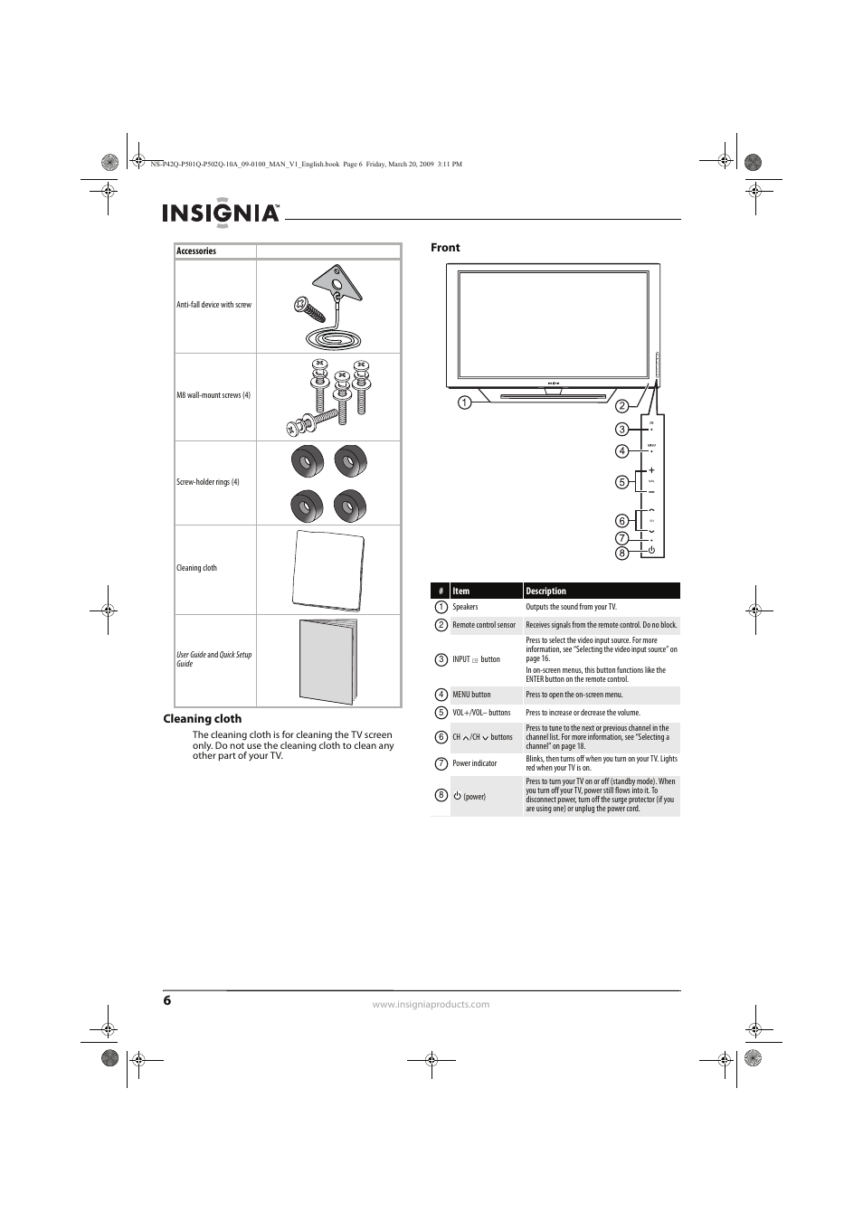 Insignia NS-P42Q10A User Manual | Page 10 / 52
