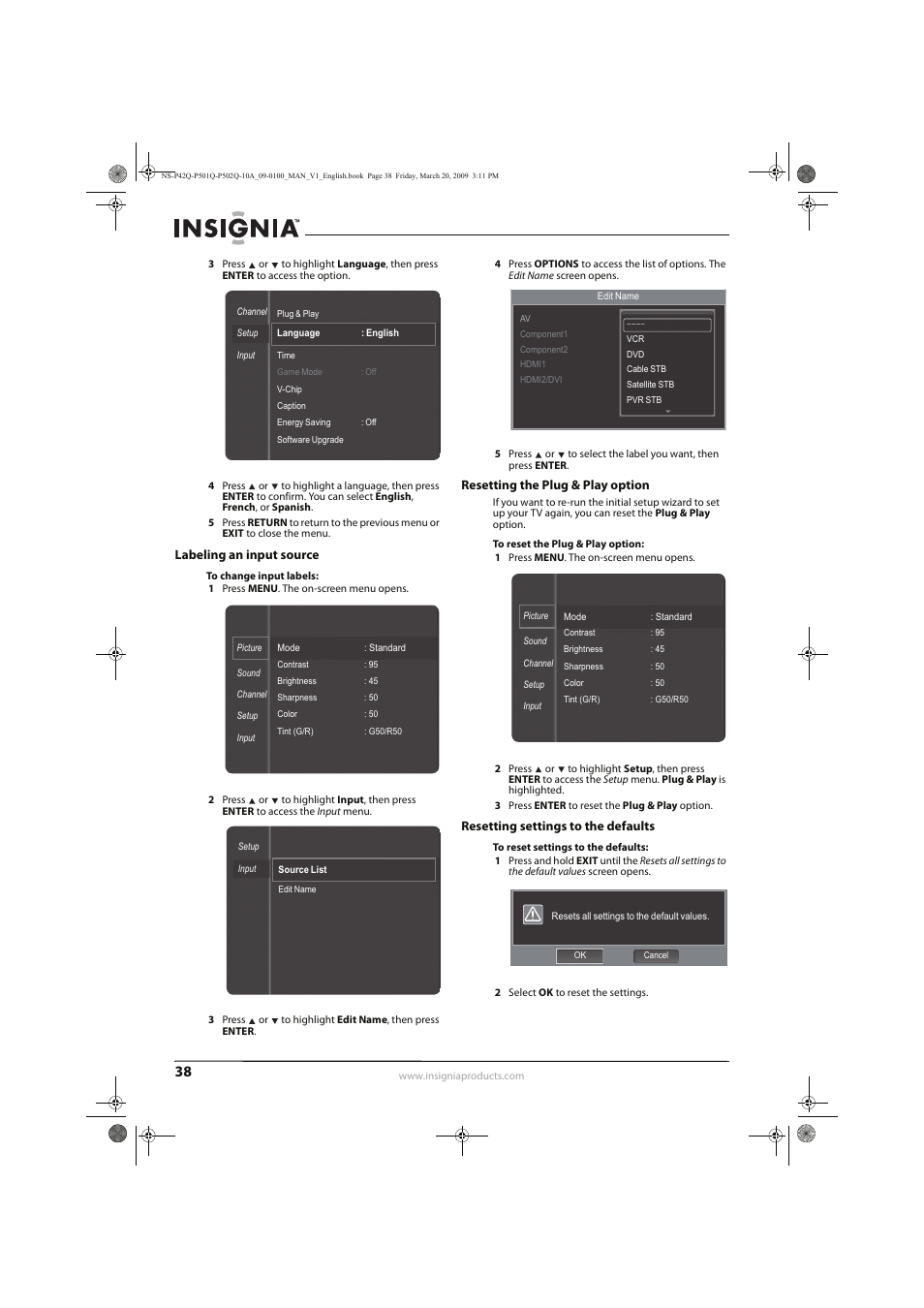 Insignia NS-P42Q10A User Manual | Page 42 / 52