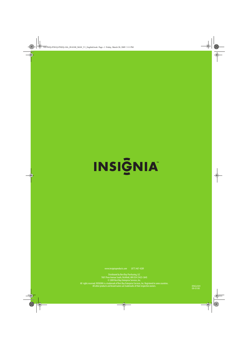 Insignia NS-P42Q10A User Manual | Page 52 / 52