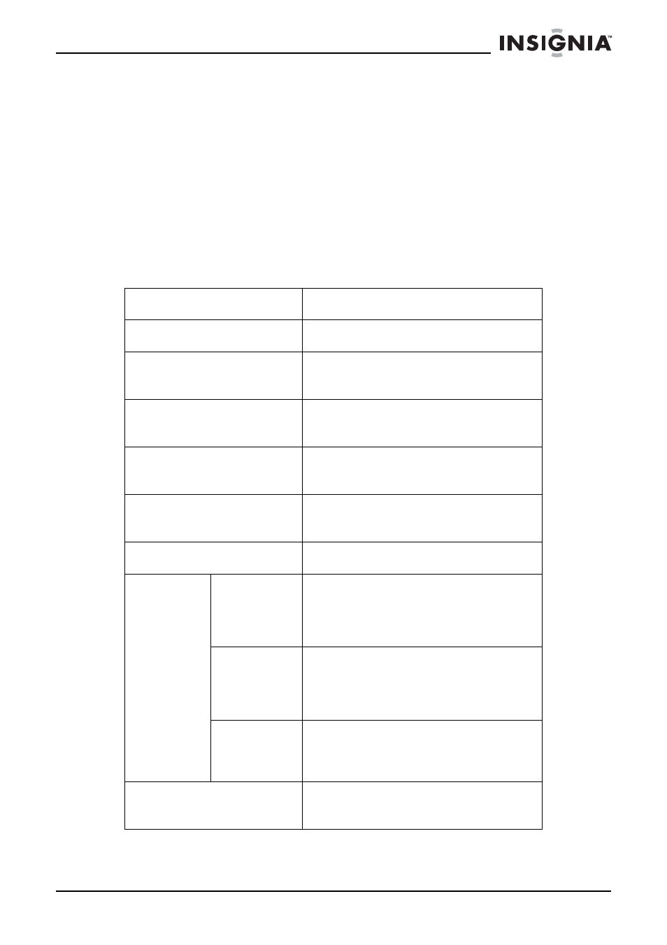 Especificaciones | Insignia IS-PD7BL User Manual | Page 152 / 156