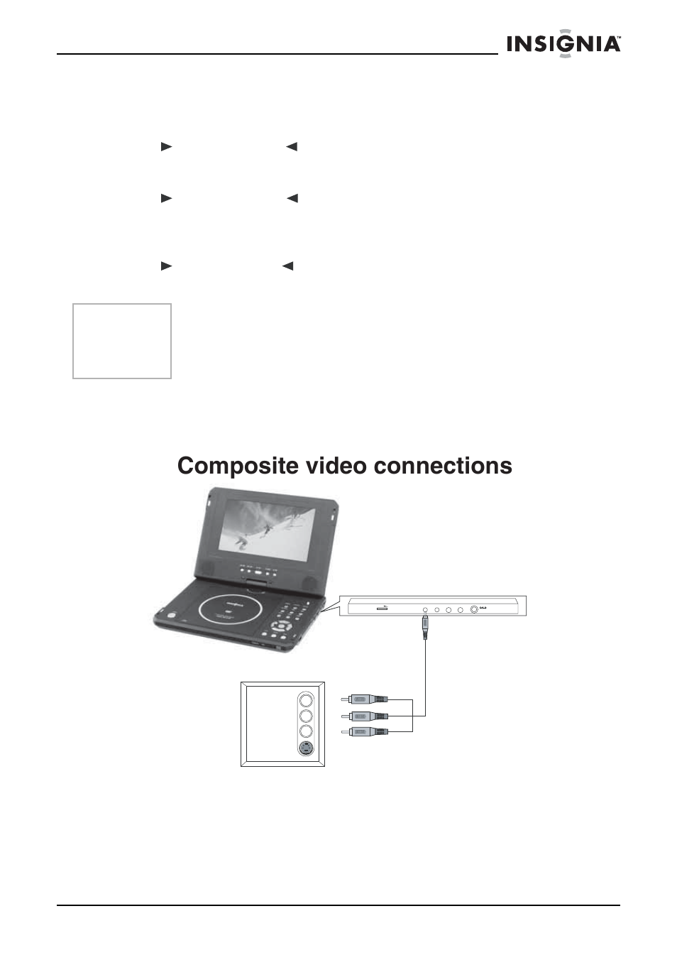 Composite video connections, Configuration avancée, Connexions en option | Insignia IS-PD7BL User Manual | Page 70 / 156
