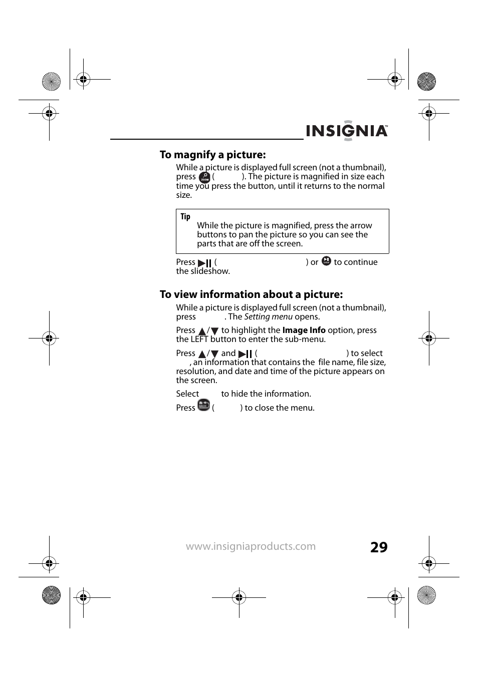 Insignia NS-DPF8TR User Manual | Page 29 / 52