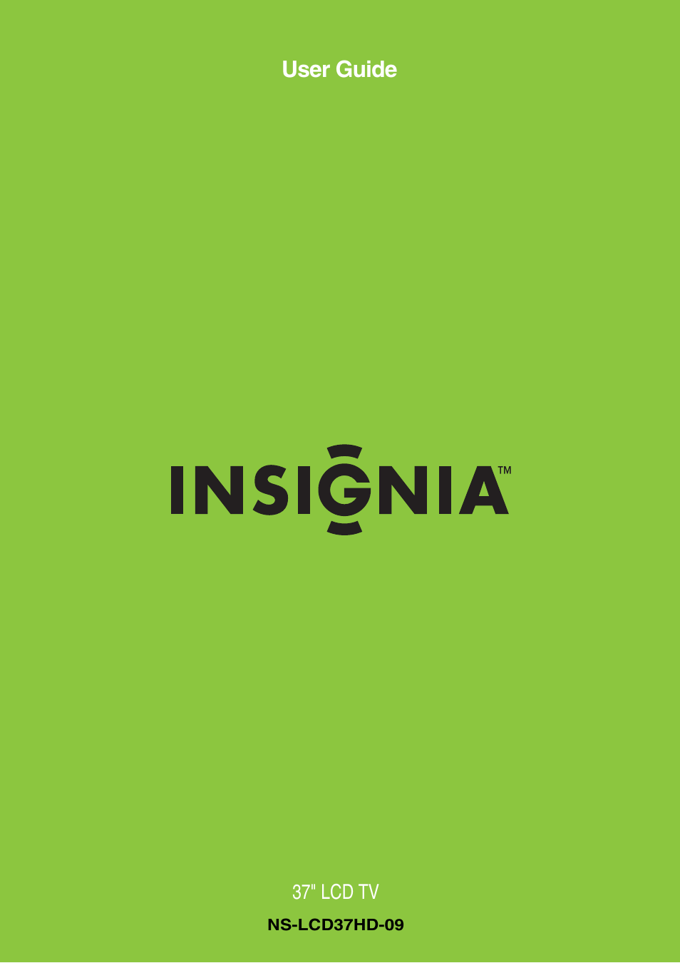 Insignia NS-LCD37HD-09 User Manual | 36 pages