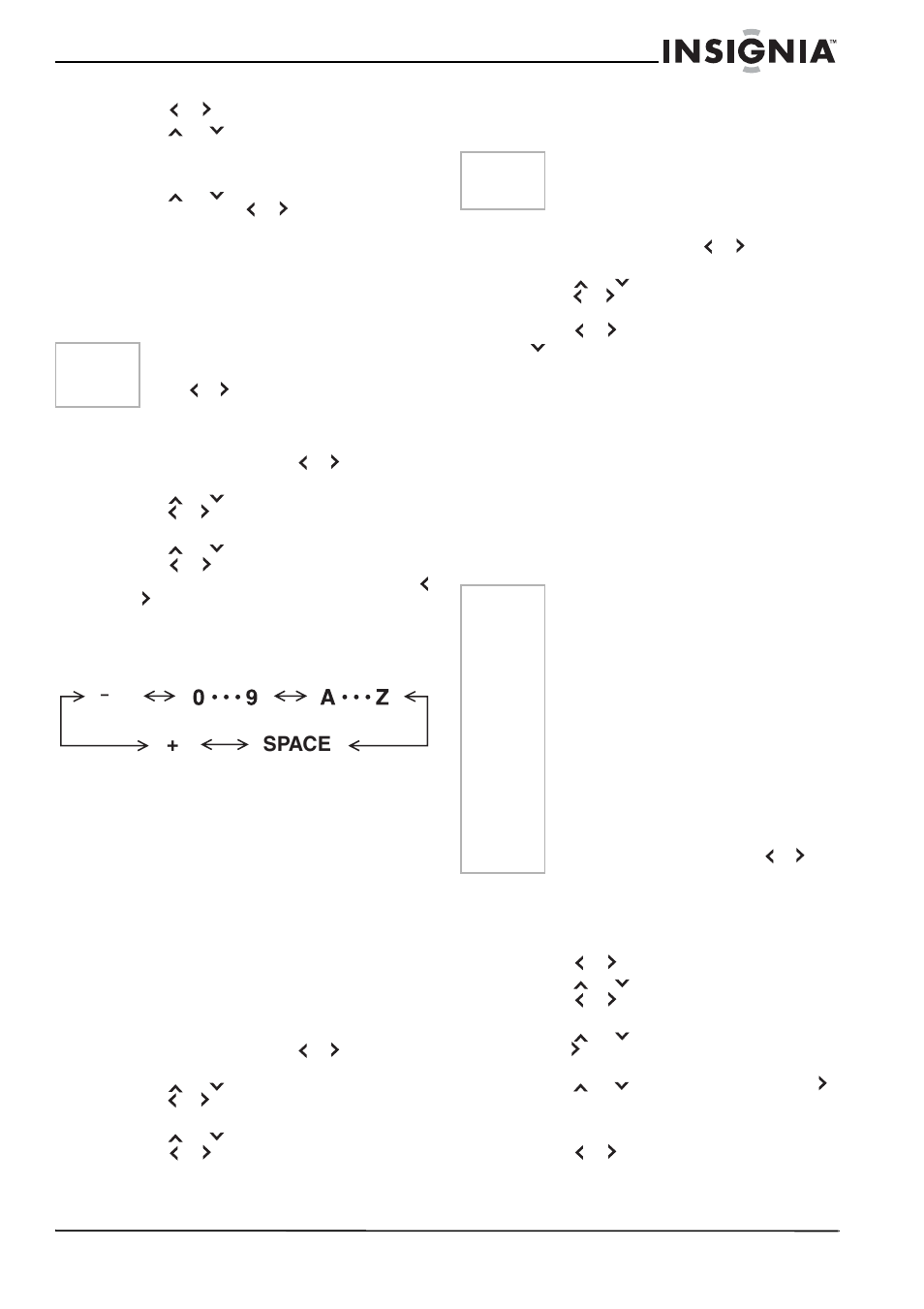 Labeling channels, To label channels, Erasing channel labels | To erase a channel label, Setting the clock, To set the clock, Setting the on timer, To set the on timer, Space | Insignia NS-FTV27 User Manual | Page 14 / 72