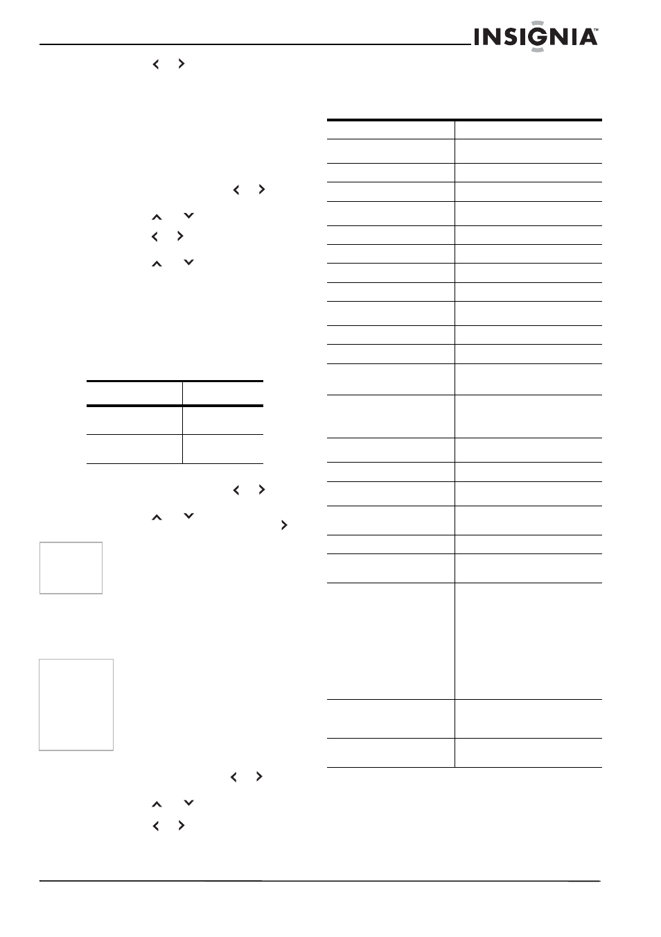 Sélection de la langue audio, Pour sélectionner la langue audio, Réinitialisation des réglages audio | Pour réinitialiser les réglages audio, Vérification de la puissance du signal numérique, Pour vérifier la puissance du signal numérique, Spécifications | Insignia NS-FTV27 User Manual | Page 40 / 72