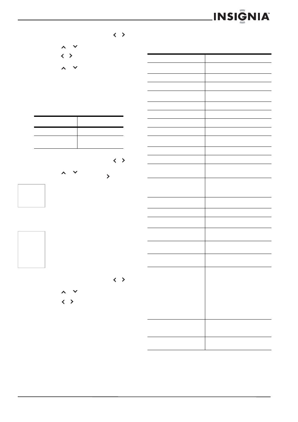 Para seleccionar el idioma de audio, Restablecimiento de los ajustes de audio, Para restablecer los ajustes de audio | Verificación de la intensidad de la señal digital, Para verificar la intensidad de la señal digital, Especificaciones | Insignia NS-FTV27 User Manual | Page 64 / 72