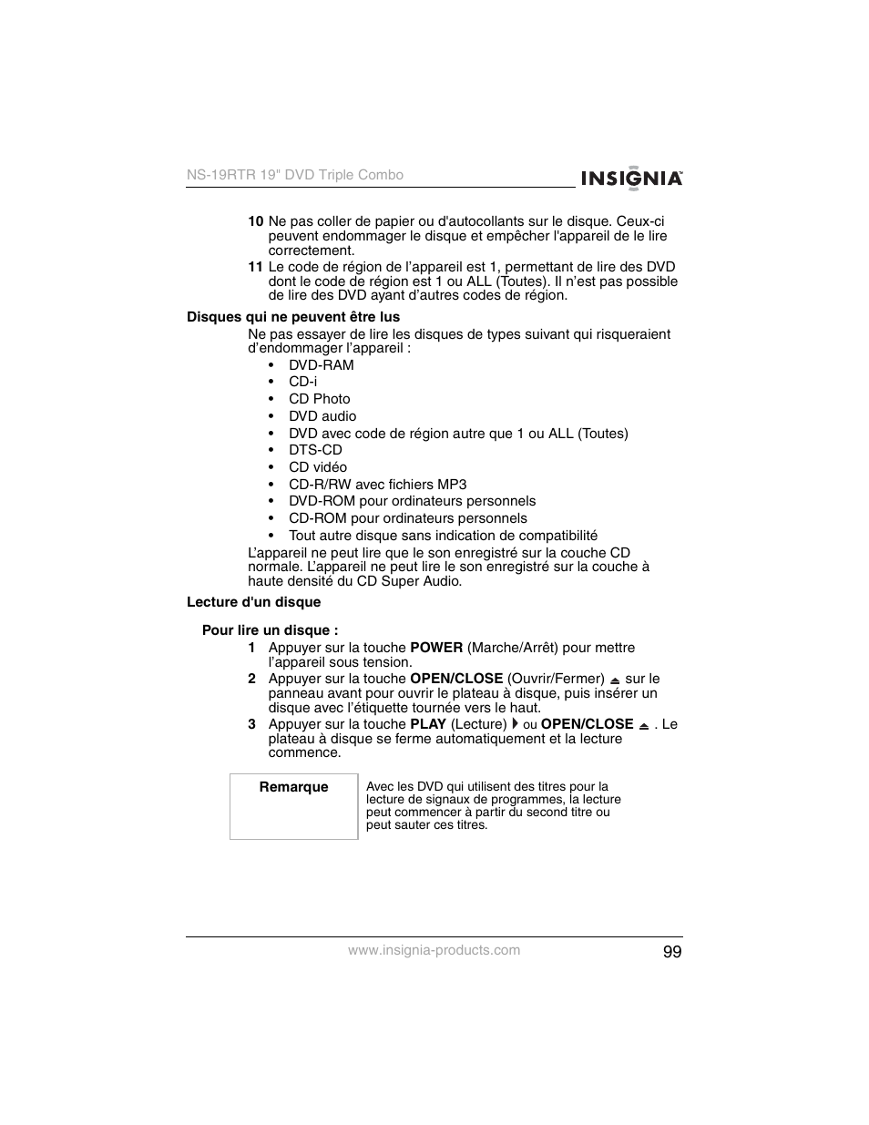 Insignia NS-19RTR User Manual | Page 100 / 190