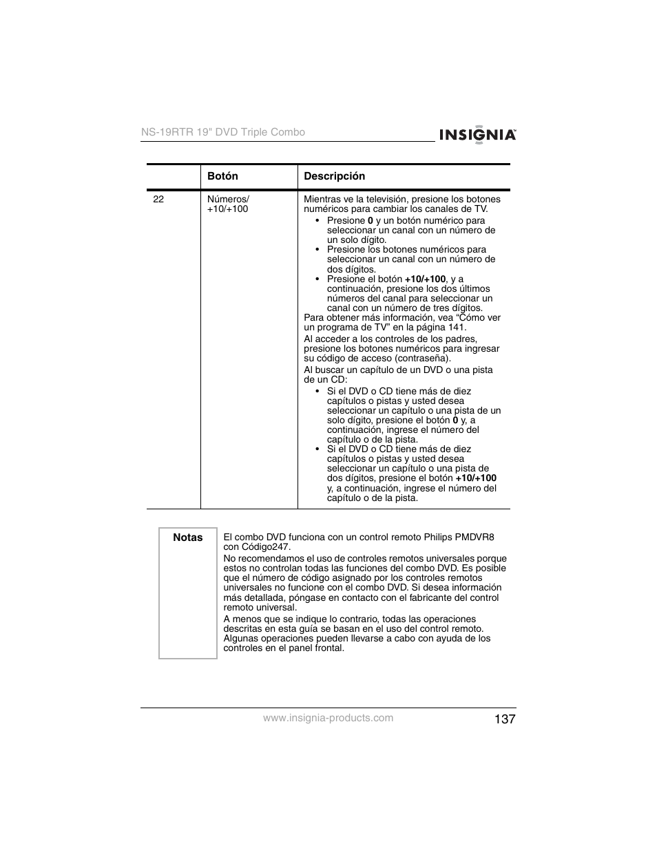 Insignia NS-19RTR User Manual | Page 138 / 190