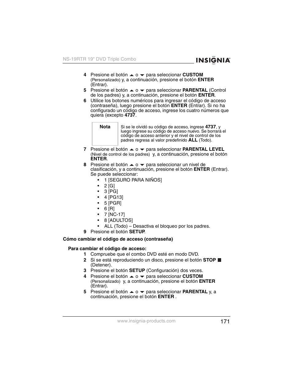 Insignia NS-19RTR User Manual | Page 172 / 190