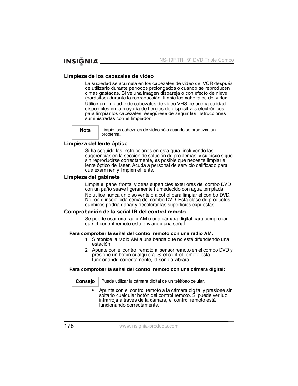 Insignia NS-19RTR User Manual | Page 179 / 190