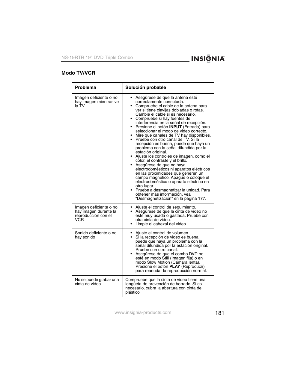 Insignia NS-19RTR User Manual | Page 182 / 190