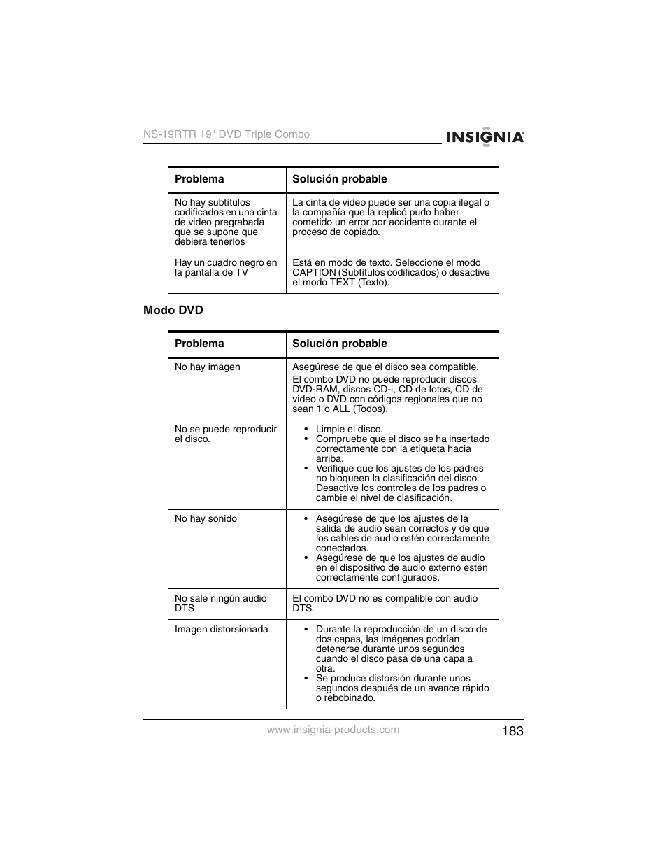 Insignia NS-19RTR User Manual | Page 184 / 190