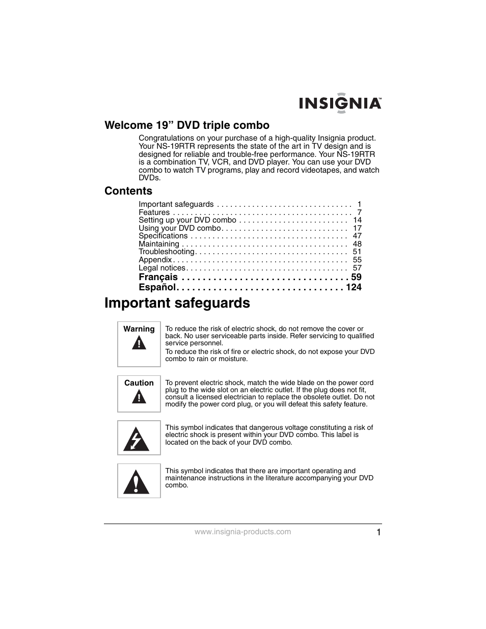 Insignia NS-19RTR User Manual | Page 2 / 190