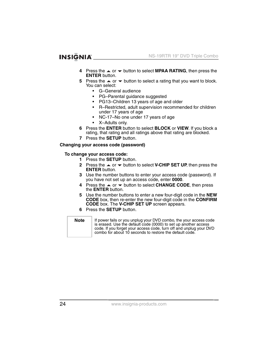 Insignia NS-19RTR User Manual | Page 25 / 190