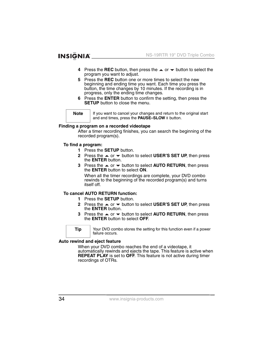 Insignia NS-19RTR User Manual | Page 35 / 190