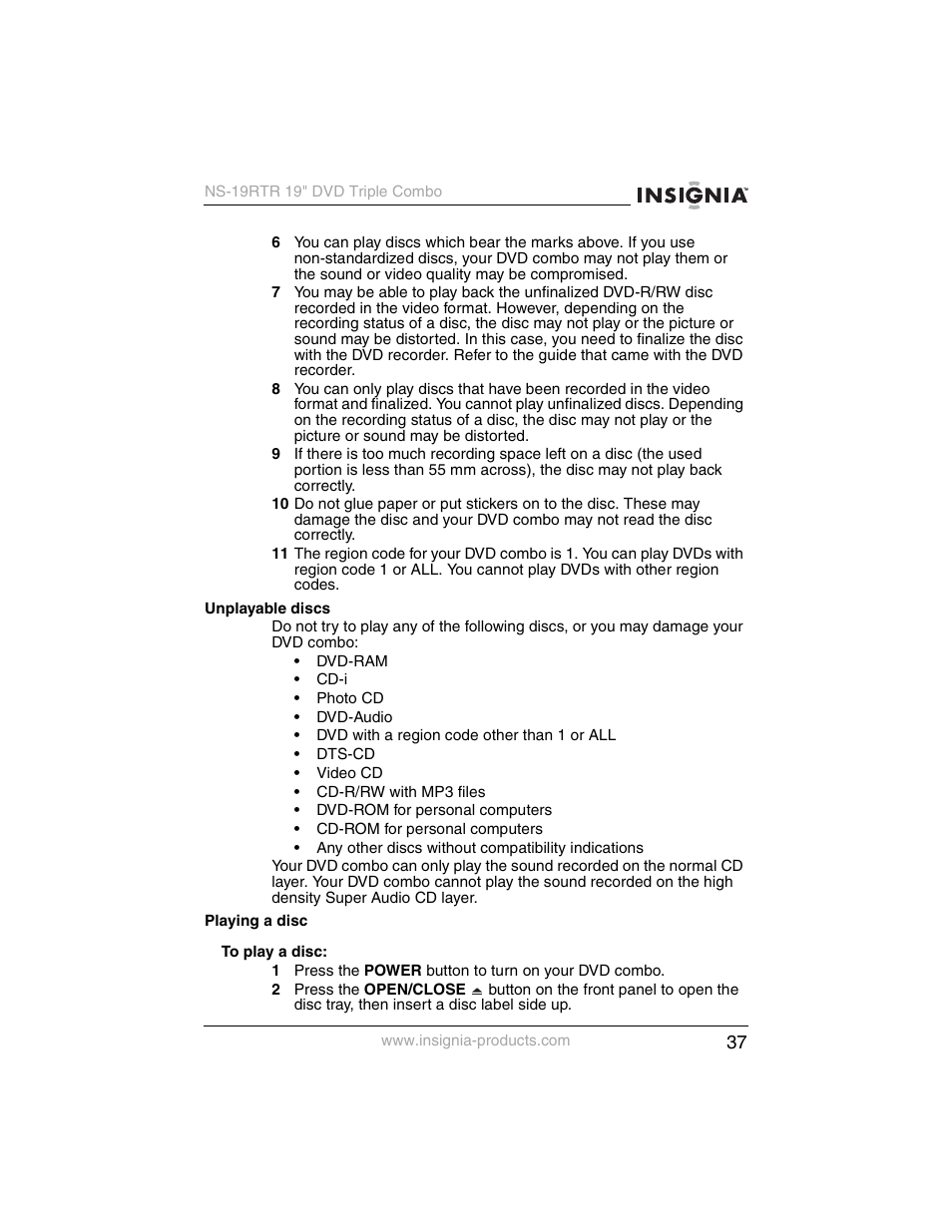 Insignia NS-19RTR User Manual | Page 38 / 190