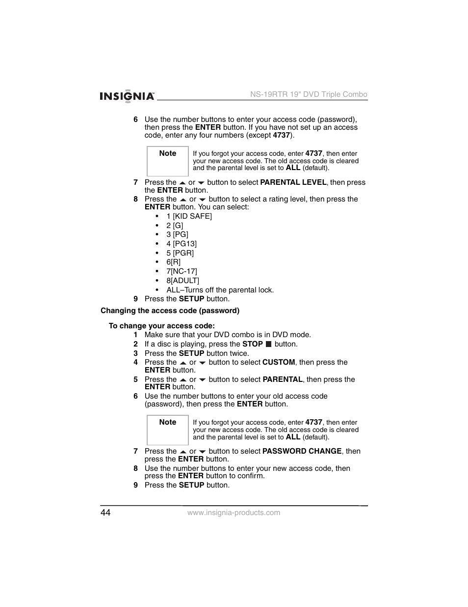 Insignia NS-19RTR User Manual | Page 45 / 190