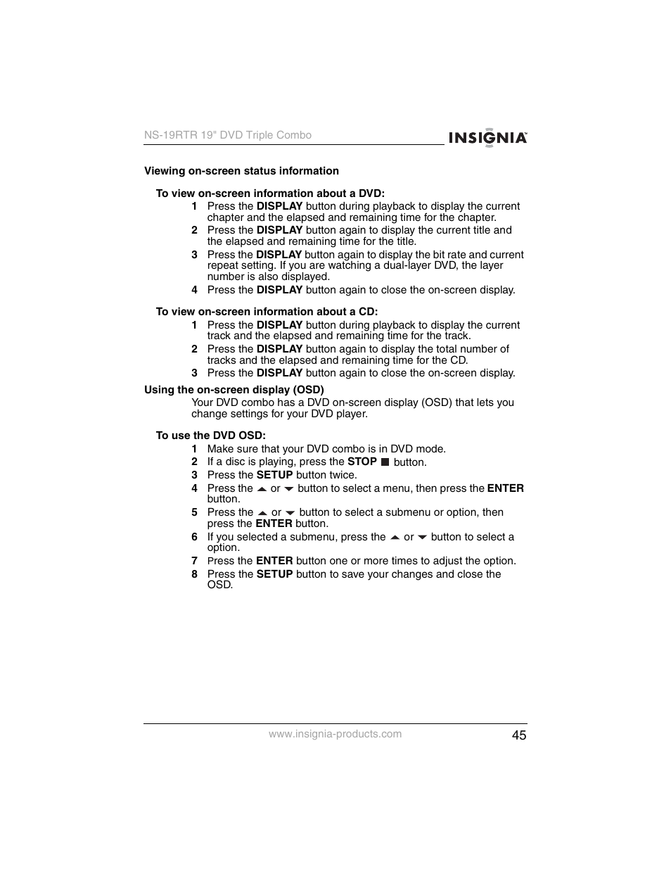 Insignia NS-19RTR User Manual | Page 46 / 190