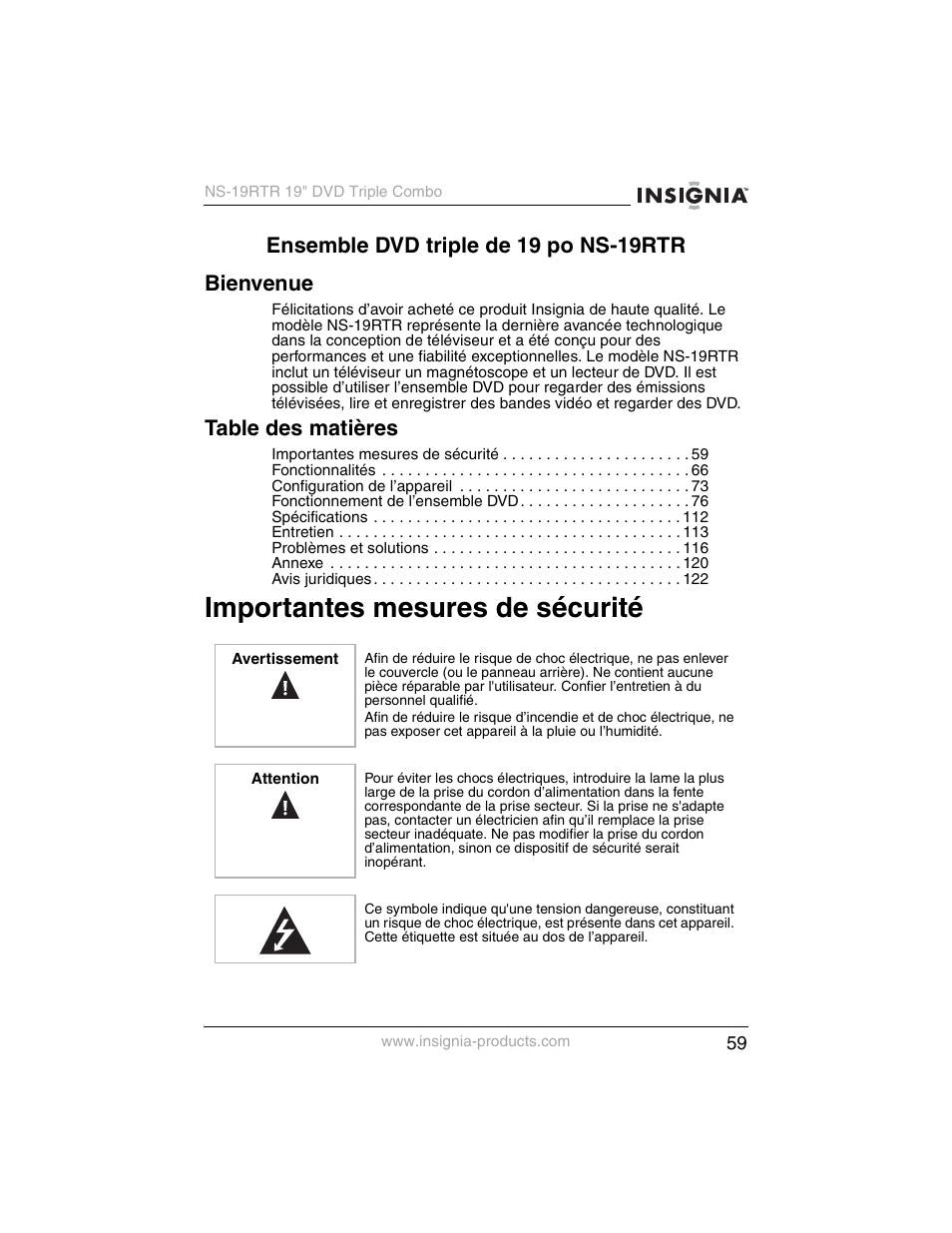 Insignia NS-19RTR User Manual | Page 60 / 190