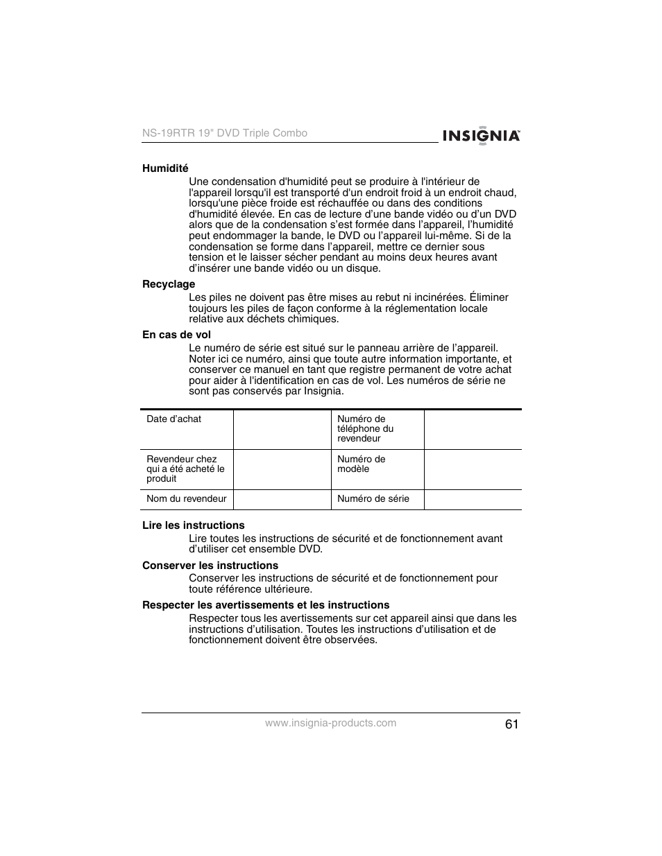 Insignia NS-19RTR User Manual | Page 62 / 190