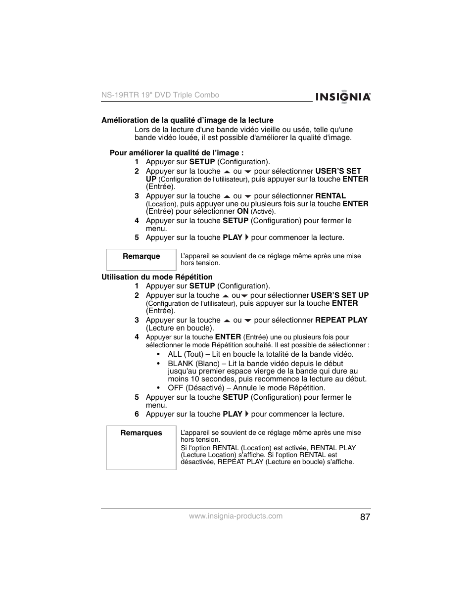 Insignia NS-19RTR User Manual | Page 88 / 190